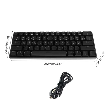SK61 61-Cheie Tastatură Mecanică cu Fir USB LED Backlit Axa de Jocuri Mecanice de la Tastatură Pentru Desktop