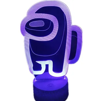 Prieteni fierbinte Joc Printre noi LOGO-ul 3D Iluzie Desktop Lampă de Masă de Cafea Decor LED-uri Senzor de Lumini Atmosfera Noptiere, Lămpi de Noapte