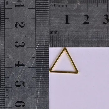 50pcs/lot 15mm Aur de argint de culoare Închisă triunghi gol Farmece Conector Simplu ambarcațiuni manual tag pandantive bijuterii DIY material
