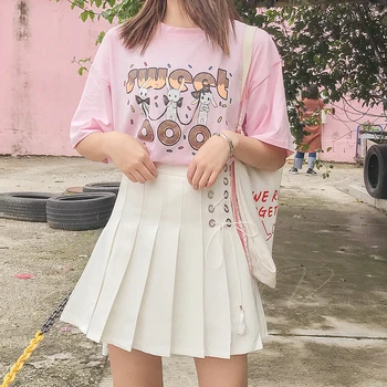 Moda Japoneză Toate Se Potrivesc Pantaloni Scurți Femei Fusta Talie Mare Preppy Student Drăguț Fuste Mini Coreean Bandaj Kaki Cutat Saias