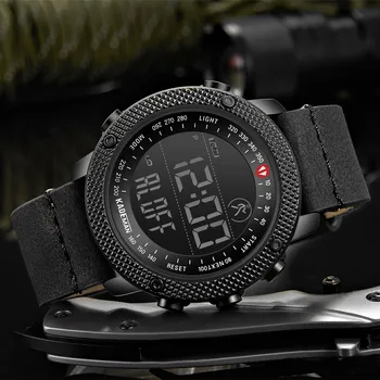 KADEMAN 2020 Bărbați Ceas Militar Display Digital cu LED-uri Impermeabil Cuarț Ceasuri Sport Militare Afaceri Piele Relogio Masculino