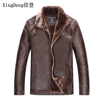XingDeng PU Brand din Piele Vrac moda Casual Geci Barbati cu Fermoar paltoane de Afaceri cald Iarna haine de sex Masculin în plus 4XL