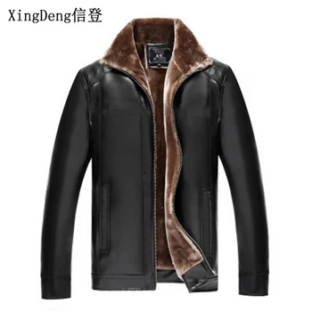 XingDeng PU Brand din Piele Vrac moda Casual Geci Barbati cu Fermoar paltoane de Afaceri cald Iarna haine de sex Masculin în plus 4XL
