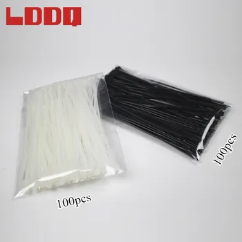 LDDQ 300 Buc 3 dimensiune Alb-Negru de Auto-Blocare Nailon Cablu Legături de Sârmă de Cablu Cravate de Plastic Zip Cravată Set 3*100 3*150 4*200