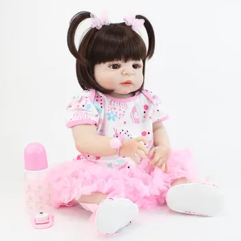 55cm Corp Plin de Silicon Renăscut Păpușă Jucărie Ca Real Fata Boneca de Vinil Nou-născut Prințesă Copii Bebe in viata zi de Naștere Prezent