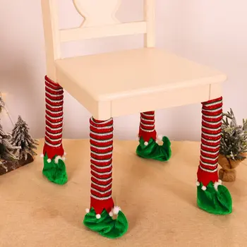 4buc/set Elastice Elfi Masă, Scaun Picioarele Ciorap Maneca Acoperi Podeaua Protector de Crăciun Cadou de Crăciun Ciorapi B