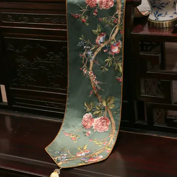 Flori de Hibiscus Broderie Alergatori de Masă de Înaltă calitate Chinez Arunca Alergatori de Masă Dulap Pantofi Decor de Masă