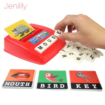 Jucarii pentru Copii de Literele Alfabetului Figura Ortografie Jocuri de Cărți de Puzzle Cuvânt în engleză Educaționale de Alfabetizare Distractiv de Învățare Timpurie Jucarii