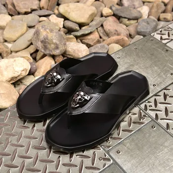 Negru Flops toc Plat Vara Sandale de Plaja pentru barbati New Fierbinte 2018 Masculin Papuci de casă Dimensiunea euro 38-46