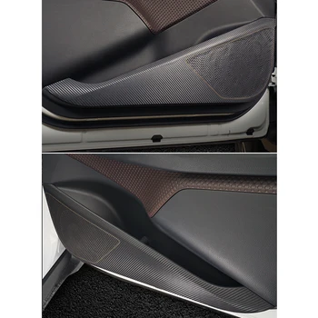 Fibra de Carbon din Piele Anti Kick Interiorul tocului Film Autocolant Pentru Toyota C-HR 2018 Portiera Pad Pentru Toyota C-HR 2017 2018 2019