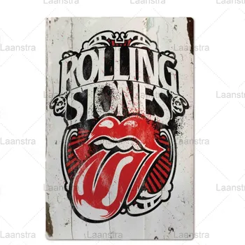 Tablă De Metal Semn Muzica Rock Rolling Stones Trupa De Fier Semne Ori Vocea Poster Decor Pentru Muzica Cafenea Bar Club Bara De Fier Placa De Brand