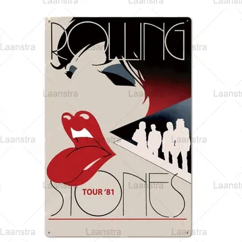 Tablă De Metal Semn Muzica Rock Rolling Stones Trupa De Fier Semne Ori Vocea Poster Decor Pentru Muzica Cafenea Bar Club Bara De Fier Placa De Brand