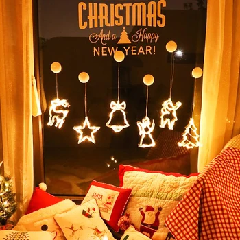 Lumini de crăciun geam usa Baterie beculețele de Crăciun Lumina de anul nou decor Decor de crăciun pentru acasă natale, navidad 2021 cadou