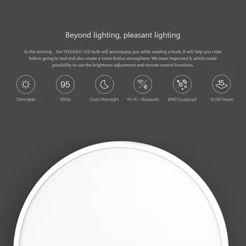 Yeelight YLXD01YL 28W 95Ra Rotund LED Lumina Plafon APP Smart WiFi de Control IP60 Praf de Control de la Distanță Inteligent Lampa