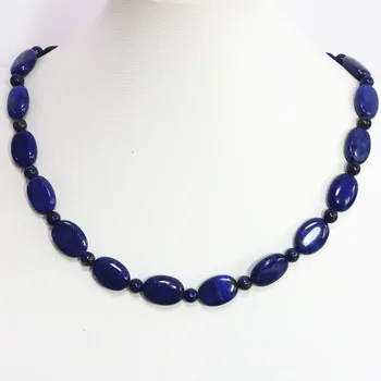 Nou albastru lapis lazuli 13*18mm naturale margele ovale 6mm distanțier accesorii de înaltă calitate femei diy colier 18inch B1449