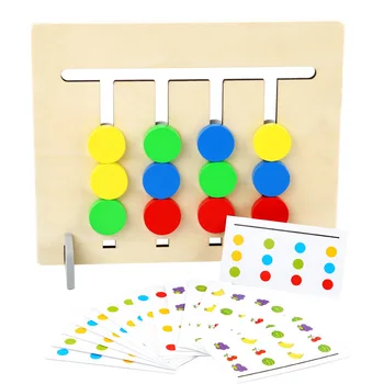Montessori Jucărie din Lemn cu Patru Culori de fructe Joc de Potrivire Culori cu Carduri de Raționament Logic de Formare Jucarii pentru Copii