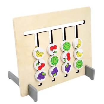 Montessori Jucărie din Lemn cu Patru Culori de fructe Joc de Potrivire Culori cu Carduri de Raționament Logic de Formare Jucarii pentru Copii