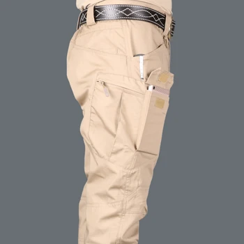 Bărbați De Culoare Solidă Iute Uscat Multi-Buzunare În Aer Liber Tactice Pantaloni Cargo Pantaloni