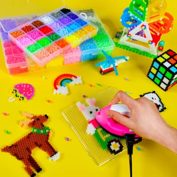 7500pcs Perler margele 5mm completa Margele Hama 5mm Puzzle-uri 3D Jucărie pentru Copii Creative Handmade Puzzle Meșteșug Margele Jucării 15 culori