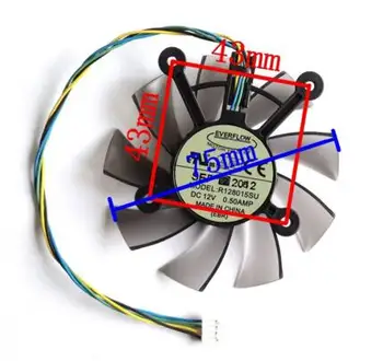 R128015SU 75mm 4pin 4 x 43mm ventilatorului cooler ventilator pentru EAH5830/8600/9800 GTS 450/460 HD7850 placa grafica de răcire