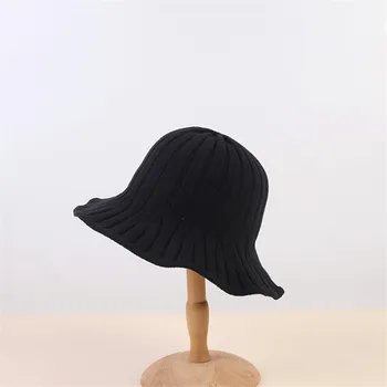 2019 Toamna Și Iarna culoare Solidă dungi tricotate Pălărie Găleată Pălărie Pescar călătorie în aer liber pălărie de Soare Capac de Pălării pentru Femei 114