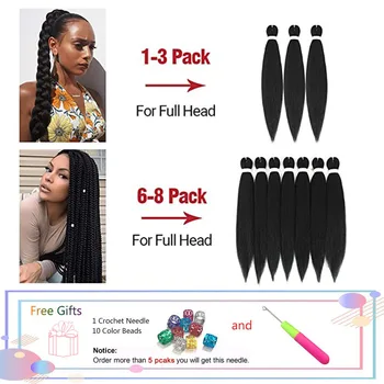 Alororo Afro Roz Pre Întins Împletirea Părului Temperatură Scăzută Fibra Par Sintetic Extensie pentru Împletituri Profesionale Cutie Impletituri
