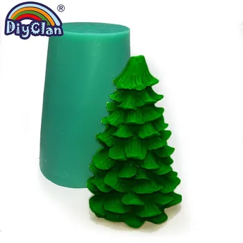 Pom de Crăciun DIY Silicon Lumânare Mucegai Copac Formă de Săpun Și Lut Decor Forma Mare de Tort Fondant Instrumente de Decor S0544SM