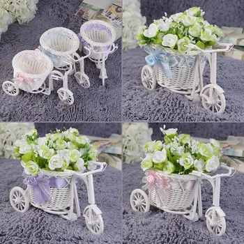 Plastic Dormitor Birou ca Cadou de Rattan Tricicleta Biciclete Coș de Flori de Gradina Petrecere de Nunta de Decorare Mini utilitate coș