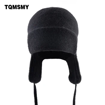 TQMSMY Tricotate Bombardier Pălărie Femei Streetwear Hip Hop Căciuli Pălărie Cu Earflaps Bărbați de Lână Tricot Solid de Culoare Moda Pălării Calde TME92