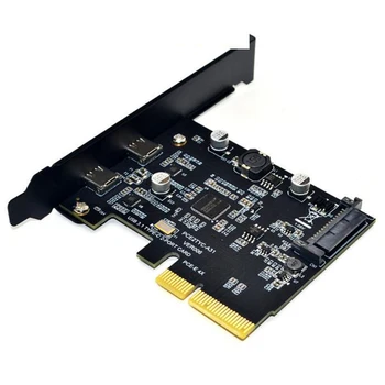 Usb3.1 Tip-C Dual Buck Card de Expansiune Tip Dual-C Pozitiv și Invers Plug pentru Asmedia Asm3142 la 10Gbps
