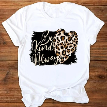 Femeile Grafic Leopard Iubesc Moda cu Maneci Scurte 90 Doamnelor de Imprimare Imprimare Haine Doamna Teuri Topuri Femei T Shirt pentru Femei T-Shirt