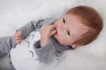 20 Inch 50cm Silicon Moale Manual Renăscut Baby Girl Păpuși Realiste Nou-născutului Baby Doll Copil Drăguț Cadou de Ziua de nastere