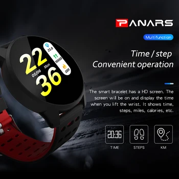 PANARS Verde Ceasuri Inteligente Tensiunii Arteriale Sport rezistent la apa Bratara Fitness Tracker Smartwatch Pentru Android, IOS, Telefon 9309