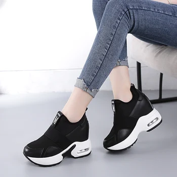 2020 Primăvară Femei Pantofi cu Platforma 10cm Înălțime Creșterea Doamnelor Adidasi Toamna Formatori de barbati din Piele Pantofi Casual Respirabil