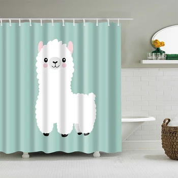 Minunat Alpaca Model Cadă cortina Impermeabil Perdele de Duș din Poliester Desene animate Ecran Imprimate Cortina pentru Baie Decor Acasă