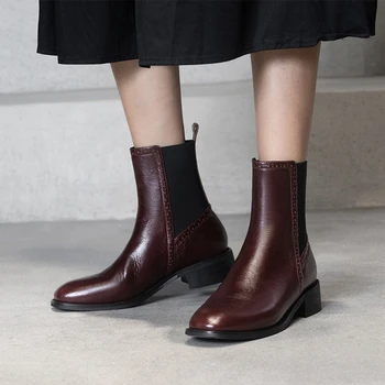Iarna din Piele Chelsea cizme Femei Ghete Confortabile, de calitate, moale Pantofi de Brand Designer Handmade 2020 cizme