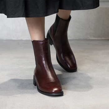 Iarna din Piele Chelsea cizme Femei Ghete Confortabile, de calitate, moale Pantofi de Brand Designer Handmade 2020 cizme