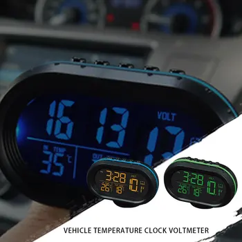 Multi-funcție de Temperatura Masina Ceas Voltmetru Auto, Termometru Ceas Electronic Auto Lumina de Noapte Ceas Consumabile