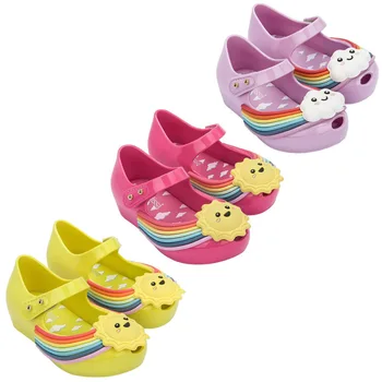 Mini Melissa 2021 Copii nou jeleu de pantofi de Printesa Fata de Curcubeu sandale de Vara pentru Copii copilul Noros Bomboane Drăguț Beach sandal Cadou
