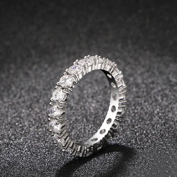 Moda De Culoare Albă Inlay Cubic Zirconia Unic În Formă De Inel Argint Culoare Inel Rotund Pentru Femei Bijuterii De Nunta