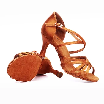 USHINE BD211 calitate profesională toc 7.5 / 5.5 cm satin de matase latina Ballroom Dans latino pantofi pentru femeie pantofi de dans