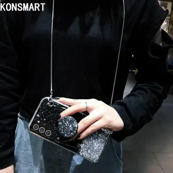 KONSMART Caz Nota 20, Ultra Moda Curea Silicon Moale Caz de Telefon Pentru Samsung Galaxy Nota 20 Sclipici de Stele Clar Capacul din Spate