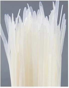 1000pcs 3*100 latime 2.5 mm lungime 100mm Alb Standard Național de Auto-blocare din Plastic Nylon pentru cabluri,Sârmă Zip Cravată, curea din material plastic