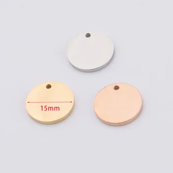 Fnixtar 1.8 mm Grosime DIY Gol Ștanțare Discuri Rotunde poloneză Oglindă din Oțel Inoxidabil Grava Farmec Disc 25/15/12mm 20piece/lot