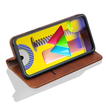 De Lux Retro Slim Din Piele Flip Cover Pentru Samsung Galaxy M31 Caz Portofel Stand Magnetic Book Cover Pentru Samsung M31 Cazuri