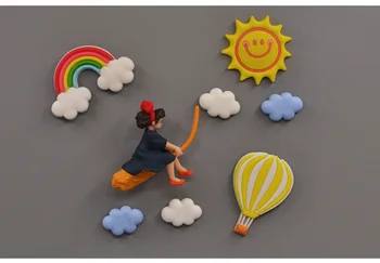 3D Magneți de Frigider Autocolant Rășină Creator de Desene animate Drăguț Vrăjitoare Copii Cadouri Decor Acasă