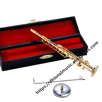 Dh Miniatură Saxofon Soprano Model Replica Păpuși Accesorii Mini Instrument Muzical Ornamente De Crăciun Cadouri