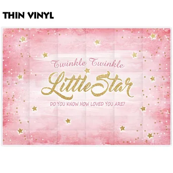 Allenjoy Fundaluri Pentru Fotografie de Studio Twinkle Little Star stele de Aur roz stil acuarelă fondul de ziua photocall