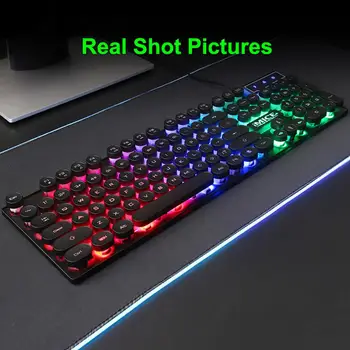 IMice AK-800 Gaming keyboard Gamer tastatură cu iluminare din spate USB 104 Silicon Taste RGB cu Fir Tastatură Ergonomică Pentru laptop PC