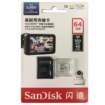 SanDisk de MARE REZISTENTA Card microSD 32GB U1 card de memorie de Până la 100MB/s de 64GB, 128GB, 256GB Clasa 10 de viteza video U3 V30 Full HD 4K